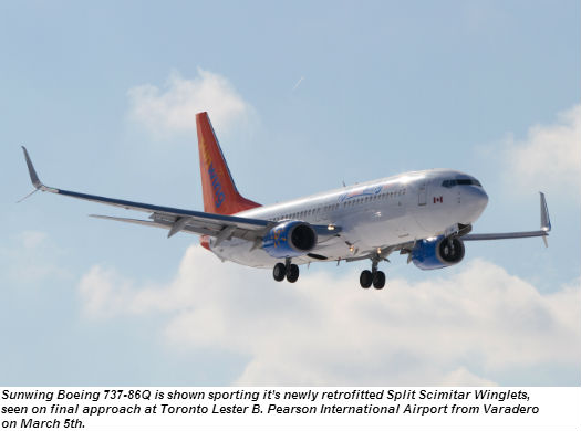 Sunwing Accepts Brand New 737 800 From Boeing And Equips