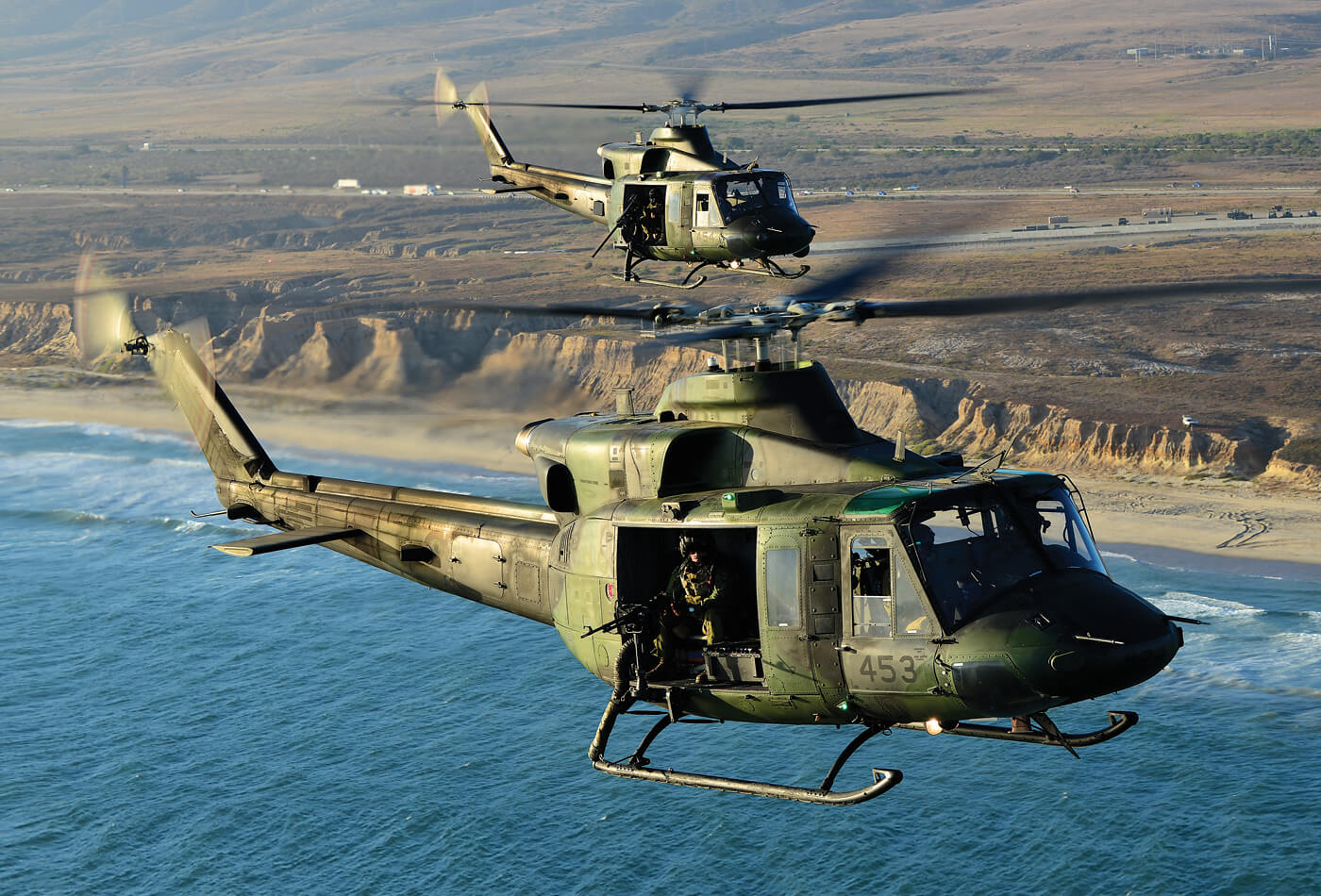CH-146 Griffons returns from a gunnery mission