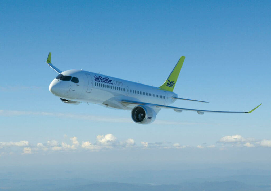 CS300 in airBaltic livery