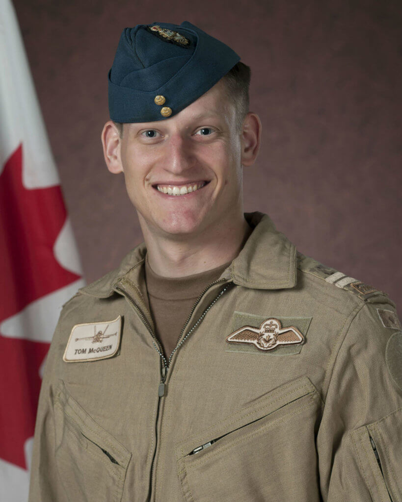 Capt Thomas McQueen of Hamilton, Ont., has been identified as the pilot who was killed in yesterday's CF-188 Hornet crash near Cold Lake, Alta. RCAF Photo