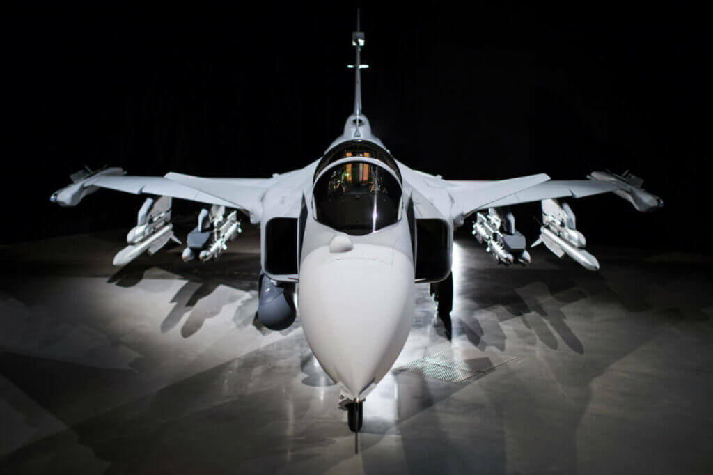 Under the terms of the agreement, Héroux-Devtek will manufacture, assemble and deliver complete landing gear systems for the Gripen E. Saab Photo