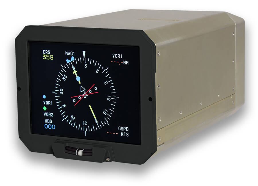 Based on an active matrix liquid crystal display, the CMA-6800 is a form, fit and functional replacement for Honeywell ED-800 cathode ray tubes displays. Operators can replace the ED-800s on each aircraft all at once or one at a time, resulting in a simple and flexible replacement solution with minimal disruption to aircraft operations. Esterline Photo