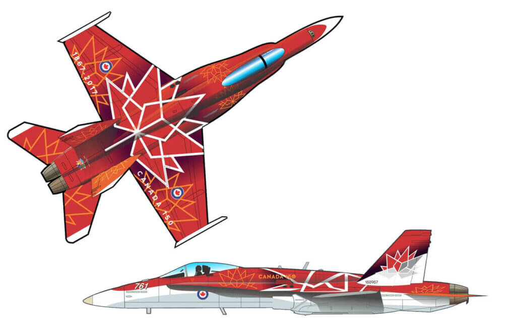 CF-18 Demonstration Hornet paint scheme drawings