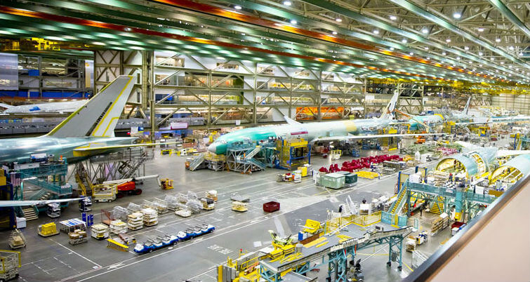 Boeing production lines will be asked to meet demand created by more than 5,715 unfilled commercial orders. Boeing Photo