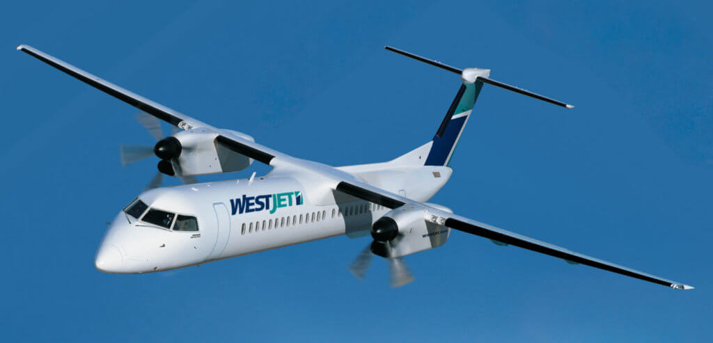 All three new routes will be operated by WestJet's regional airline, WestJet Encore and its fleet of Canadian-made Bombardier Q400s (pictured here). Bombardier Photo