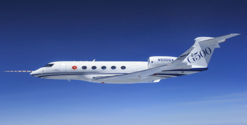 The G500 outfitted aircraft has flown more than 180 hours since its first flight Aug. 5, 2016. The other four flight-test aircraft have amassed more than 2,450 hours in the air. Gulfstream Photo