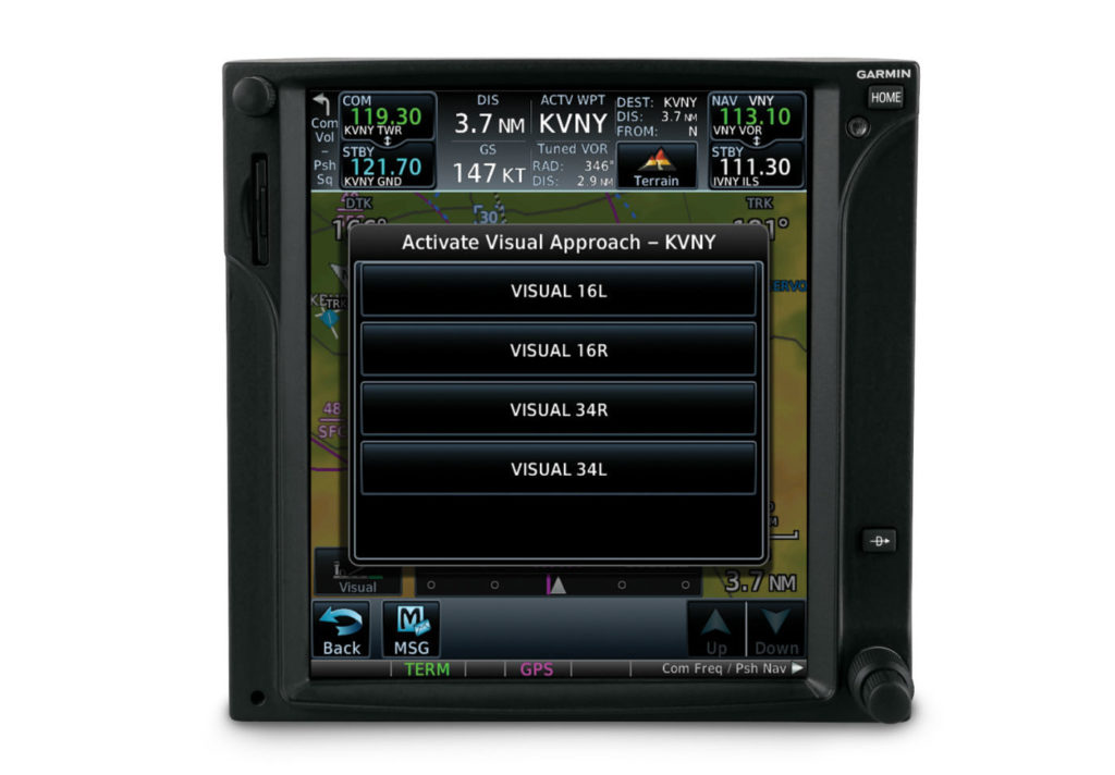 The new features on the GTN 650/750 touchscreen navigators are expected to be available in May from Garmin authorized dealers for hundreds of aircraft makes and models. Garmin Photo