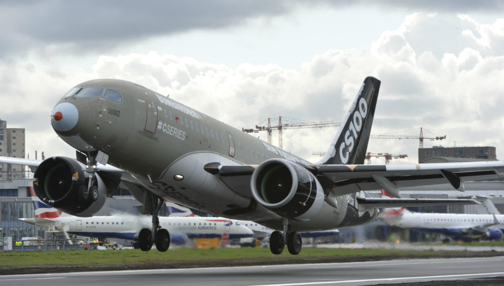 The CS100 is expected to receive Transport Canada and European Aviation Safety Agency steep approach certifications in the second quarter of 2017. Bombardier Photo