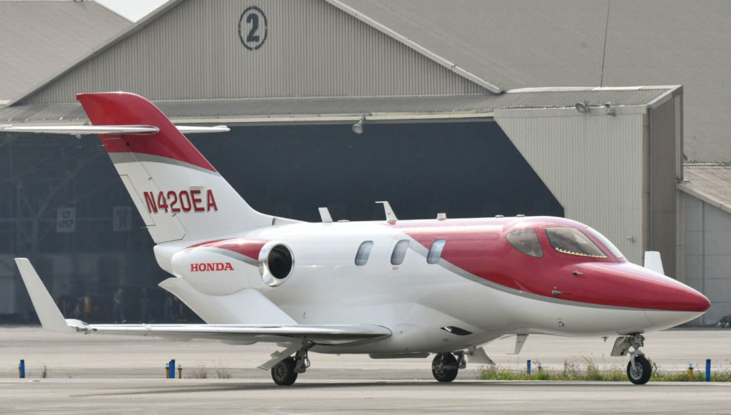 With a maximum cruise speed of 422 knots (486 miles per hour) the HondaJet is the fastest jet in its class; it soars highest in its class with a maximum altitude of 43,000 feet; and it is the most fuel-efficient light jet in its class by up to 17 per cent. It has an NBAA IFR range of 1,223 nautical miles (1,408 miles). Honda Photo