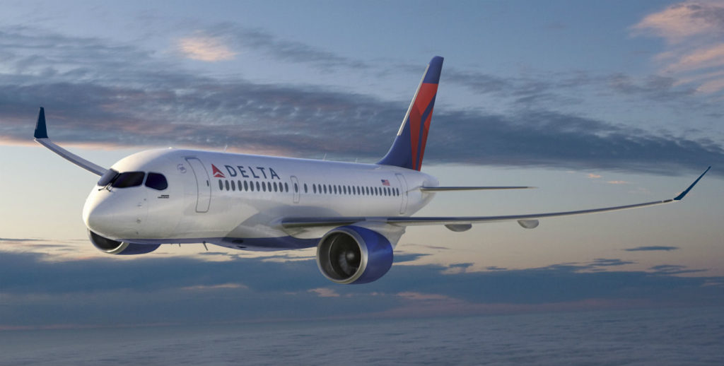 Bombardier and Delta announced in May 2016 they had executed a firm agreement for the sale and purchase of 75 CS100 aircraft with options for an additional 50 CS100 aircraft. Bombardier Photo