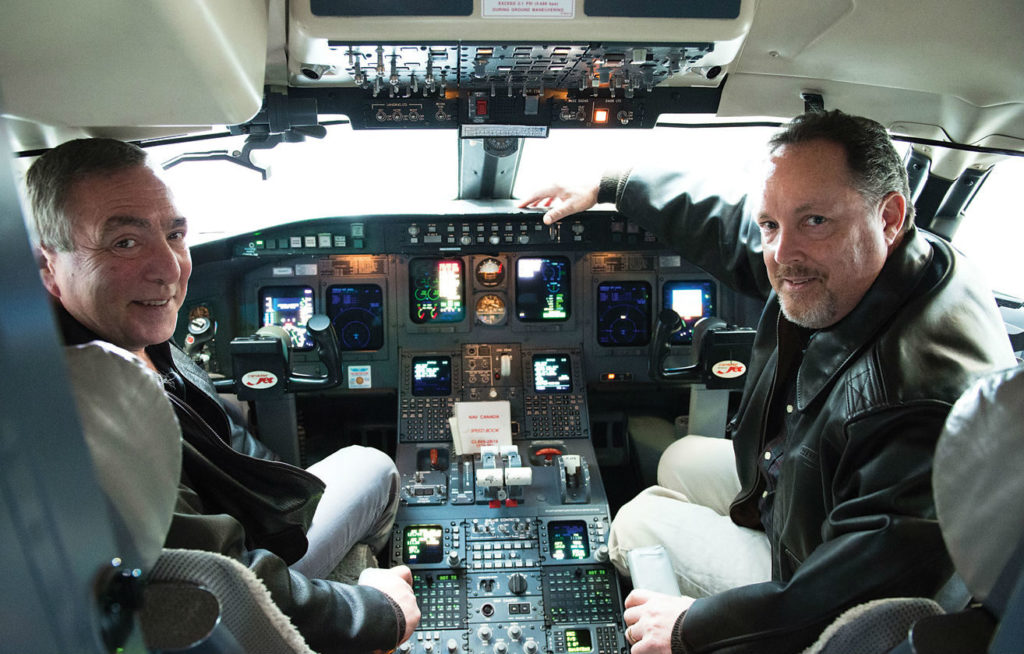 Nav Canada flight inspection pilots Jim Manton, left, and Nick Cobbett. Nav Canada Photo