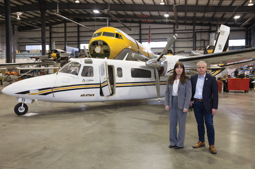 Air Spray president and CEO, Lynn Hamilton, inherited her passion for aviation from her father, the late Don Hamilton, co-founder and long-time owner of Air Spray. Her husband, Paul Lane, is the company's VP and chief operating officer. Dwight Arthur - Photek Photo