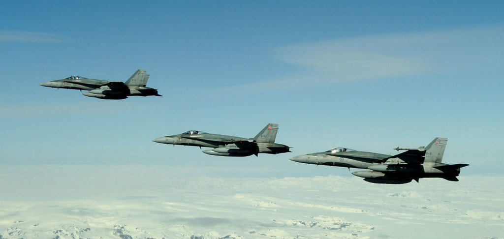 Air Task Force-Iceland will conduct the same activities as were previously done under Operation Ignition. Here, CF-18 jets fly over Iceland on April 10, 2013, during Operation Ignition. DND Photo