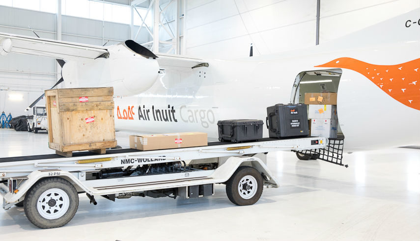 Bulk loading like this will become less common as Air Inuit begins to make use of the palletized roller system.