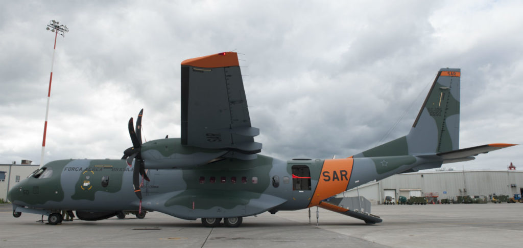 A SAR-designated C-295 aircraft from the Brazilian Air Force was showcased during a media event held at 8 Wing Trenton, Ont., on July 26, 2017. Aviator Jerome J.X. Lessard Photo