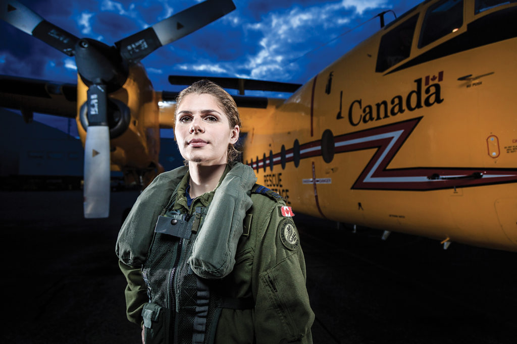 CC-115 Buffalo navigator Helen Neilson of 442 Squadron in Comox, B.C. Heath Moffatt Photo