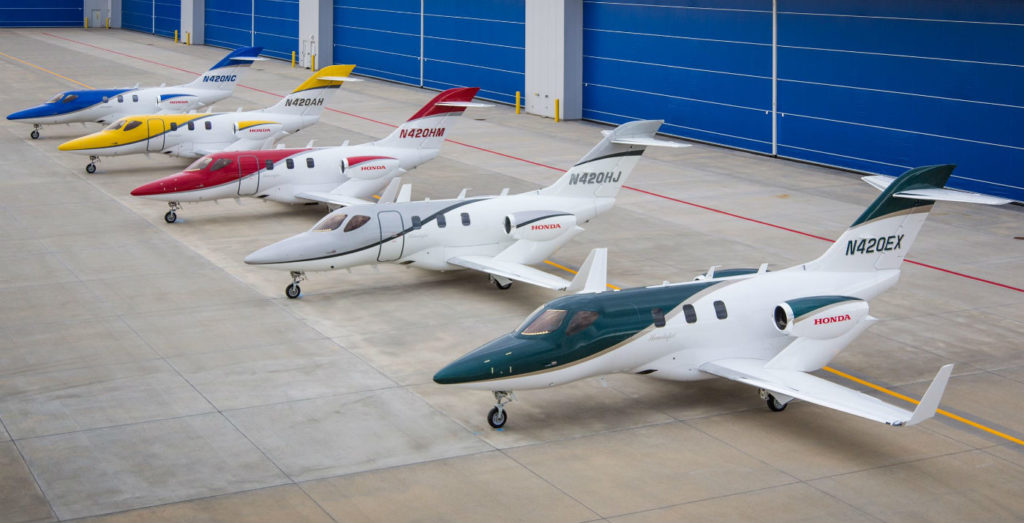 Honda Aircraft is steadily ramping up production to meet customer demand, and is currently manufacturing the aircraft at a rate of about four per month at its world headquarters in Greensboro, N.C. Honda Aircraft Photo