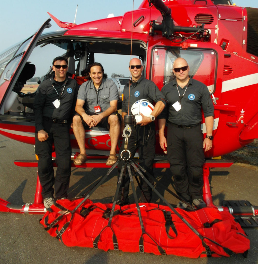 (L-R) Jordan Lawrence, Dr. Greg Haljan, Paul Windsor and Miles Randell were at the 2017 Abbotsford International Airshow to promote TEAAM, a new helicopter emergency medical service that will be based in Squamish, B.C. In collaboration with Blackcomb Helicopters, the organization aims to deliver advanced medical care to patients in remote sites that are beyond the mandate of the province's current air medical providers. Lisa Gordon Photo