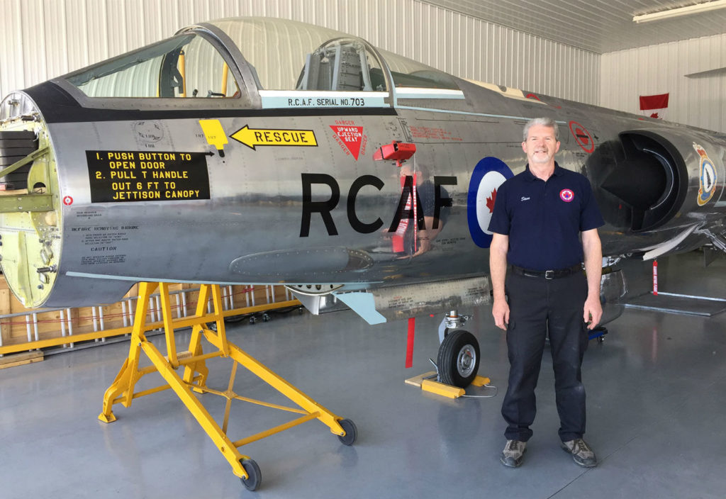 Steve Pajot, curator of the Canadian Starfighter Museum at St. Andrews Airport, located about 25 kilometres north of Winnipeg, Man., stands beside his nearly completed six-year renewal project: a CF-104 Super Starfighter jet aircraft.