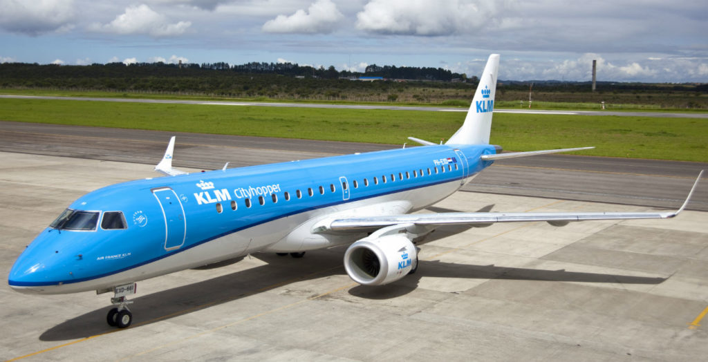Chorus Aviation recently acquired an Embraer 190 aircraft, currently on lease to KLM Cityhopper. KLM Photo