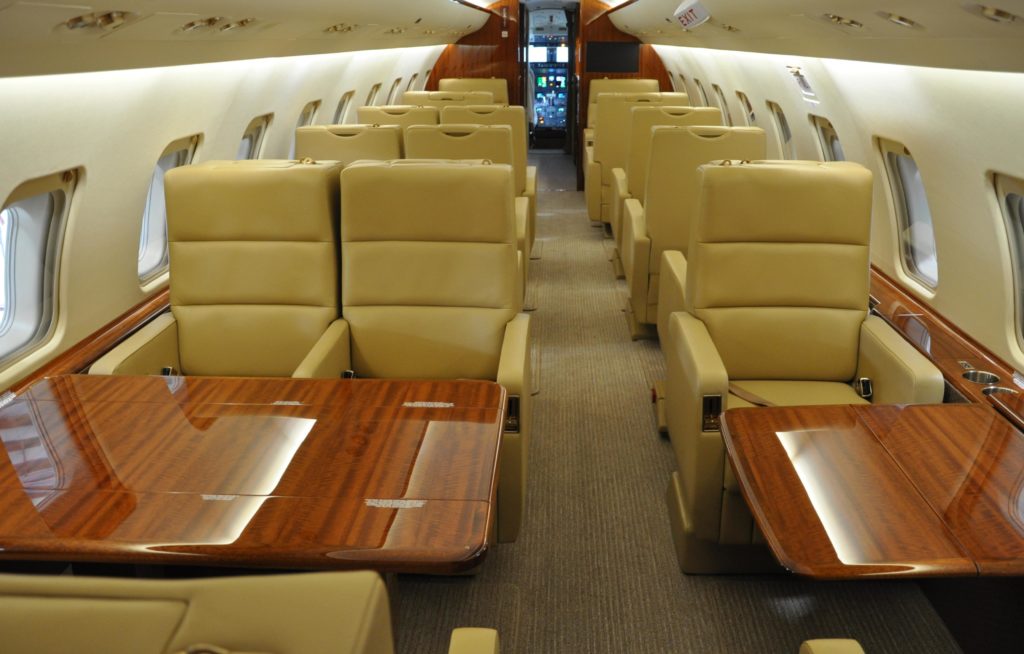 Photo of aircraft cabin.