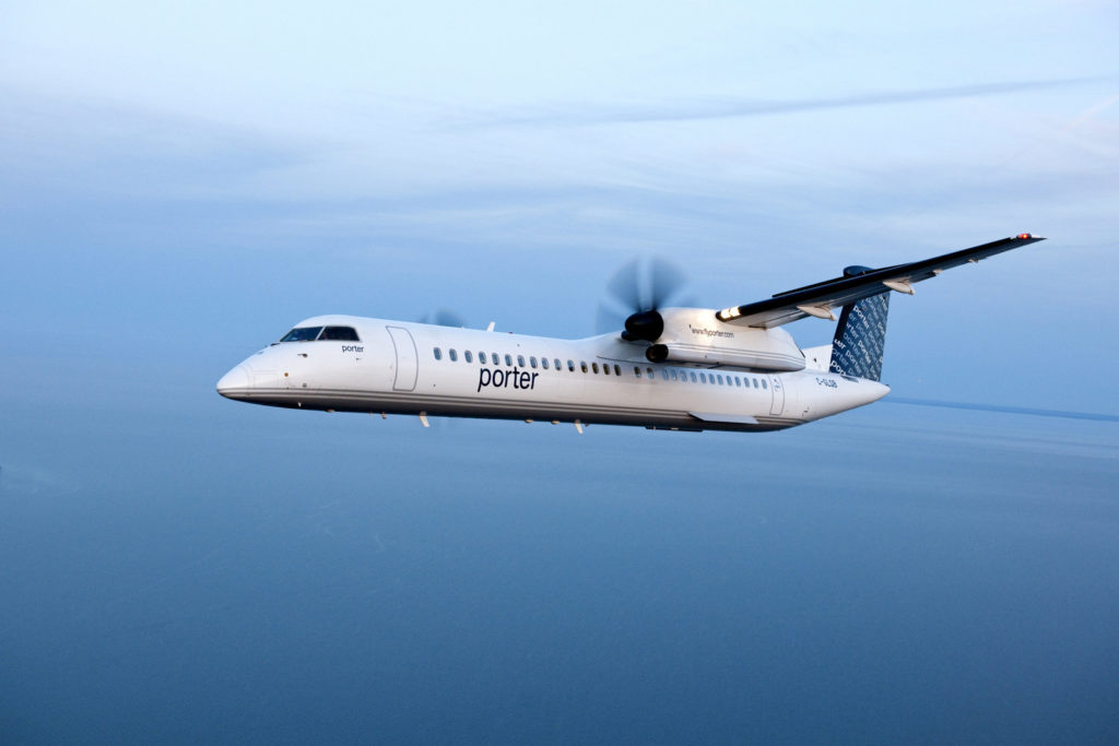 Porter Bombardier Q400 in flight