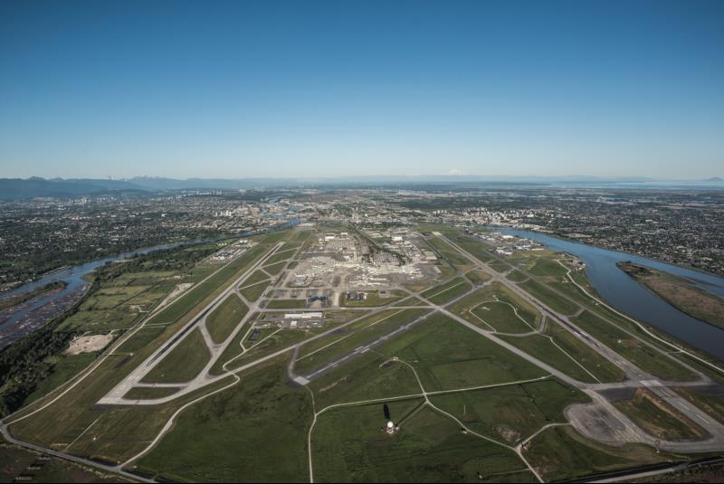 Aerial view of Vancouver International Airport