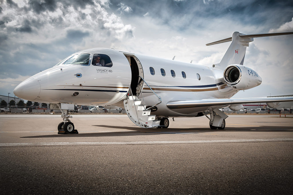 At AirSprint, the Legacy 450 carries a purchase price of US$550,000 for a one-32nd share (25 hours of access annually). The fractional owner also pays $88,000 a year in management fees and a rate of $3,800 for each occupied flying hour. AirSprint Photo