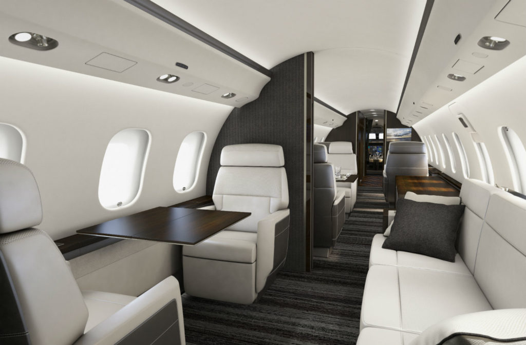 Interior view of Global 6000 aircraft.