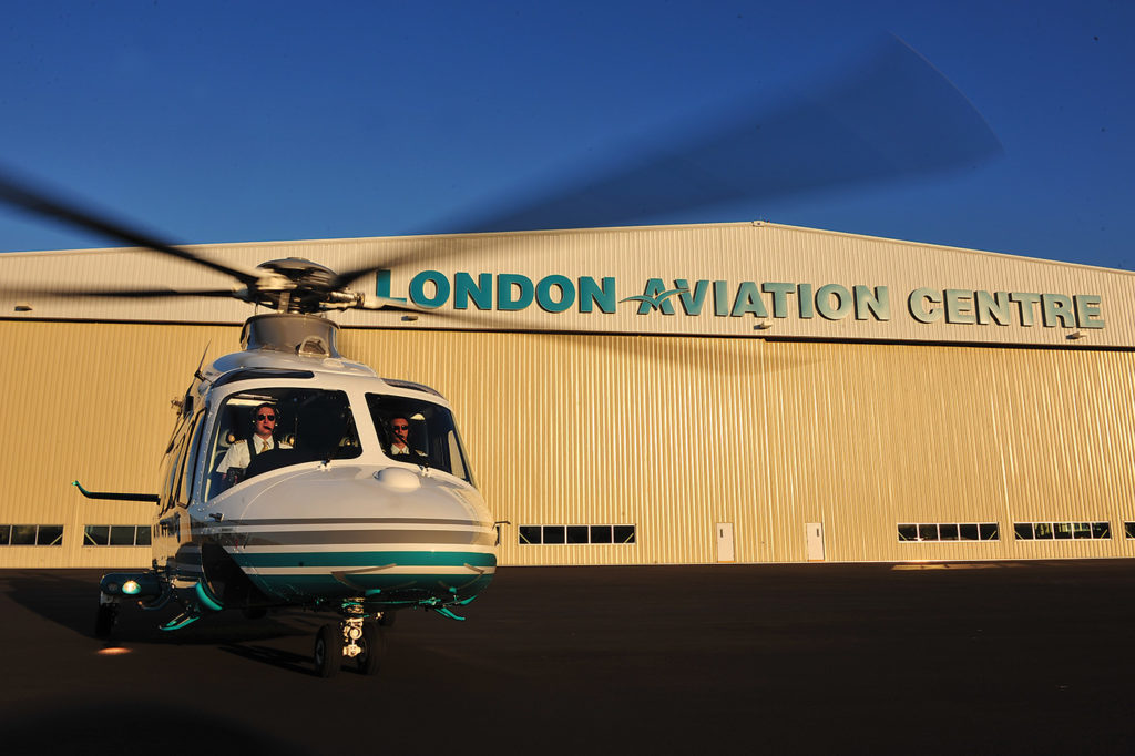 London Air Services operates a Leonardo AW139 helicopter (shown here), as well as several business jets. Mike Reyno Photo