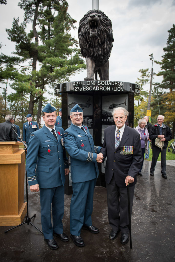 Largely championed by the Royal Canadian Air Force Association Trust and 427 SOAS Honorary Col Delbert Lippert, the cenotaph is a milestone in the Squadron's history, being the first dedication of its kind to honor the sacrifices and storied past of 427 Squadron. National Defence/Canadian Armed Forces Photo