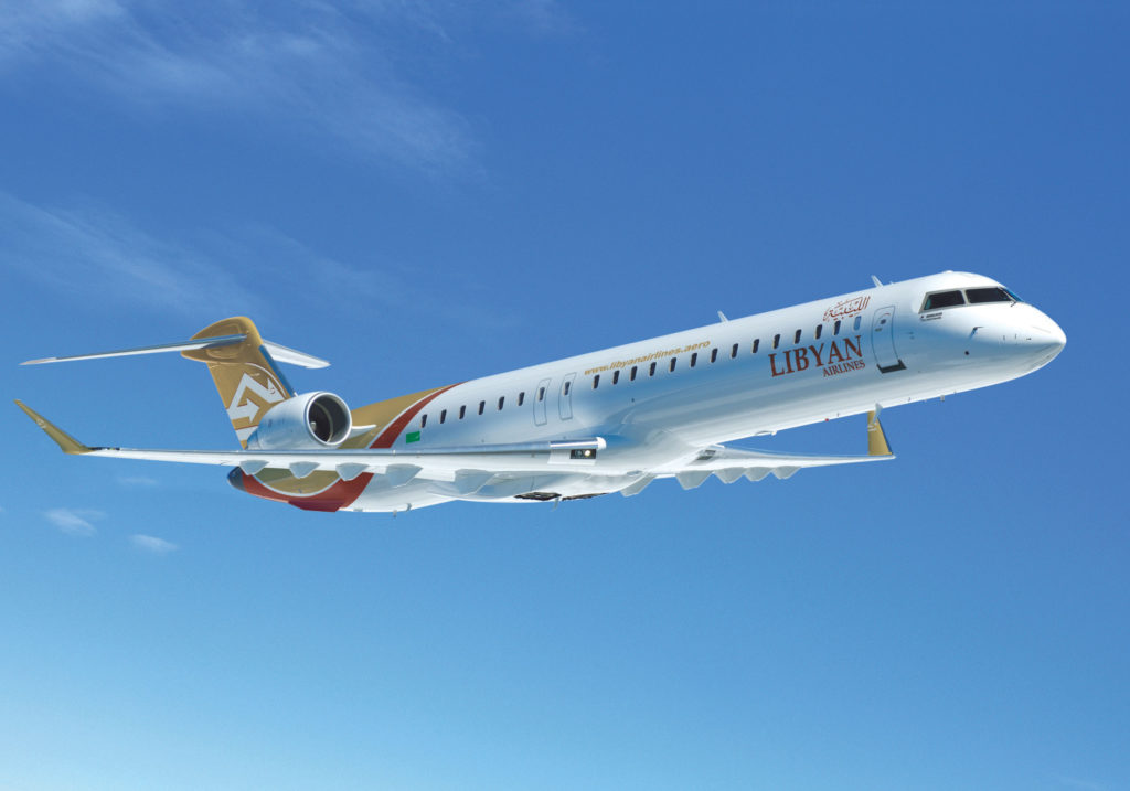 Bombardier's CRJ Series and Q400 aircraft have had continued success in Africa. Libyan Airlines is a customer and operator of the CRJ900 (pictured here).  Bombardier Photo 