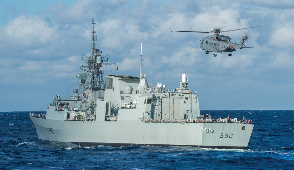 A Sikorsky CH-148 Cyclone prepares to land on board HMCS Montreal in the Atlantic Ocean on Oct. 31, 2016. Through its Sikorsky division, Lockheed Martin is focusing on bringing the Cyclone into service. 