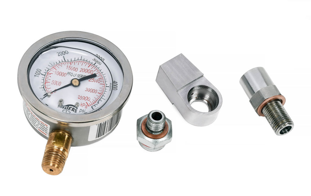 The 2500 PSI Pressure Valve set is ideal for aviation jobs where monitoring and limited application of lubricant pressure are required. Snap-on Photo