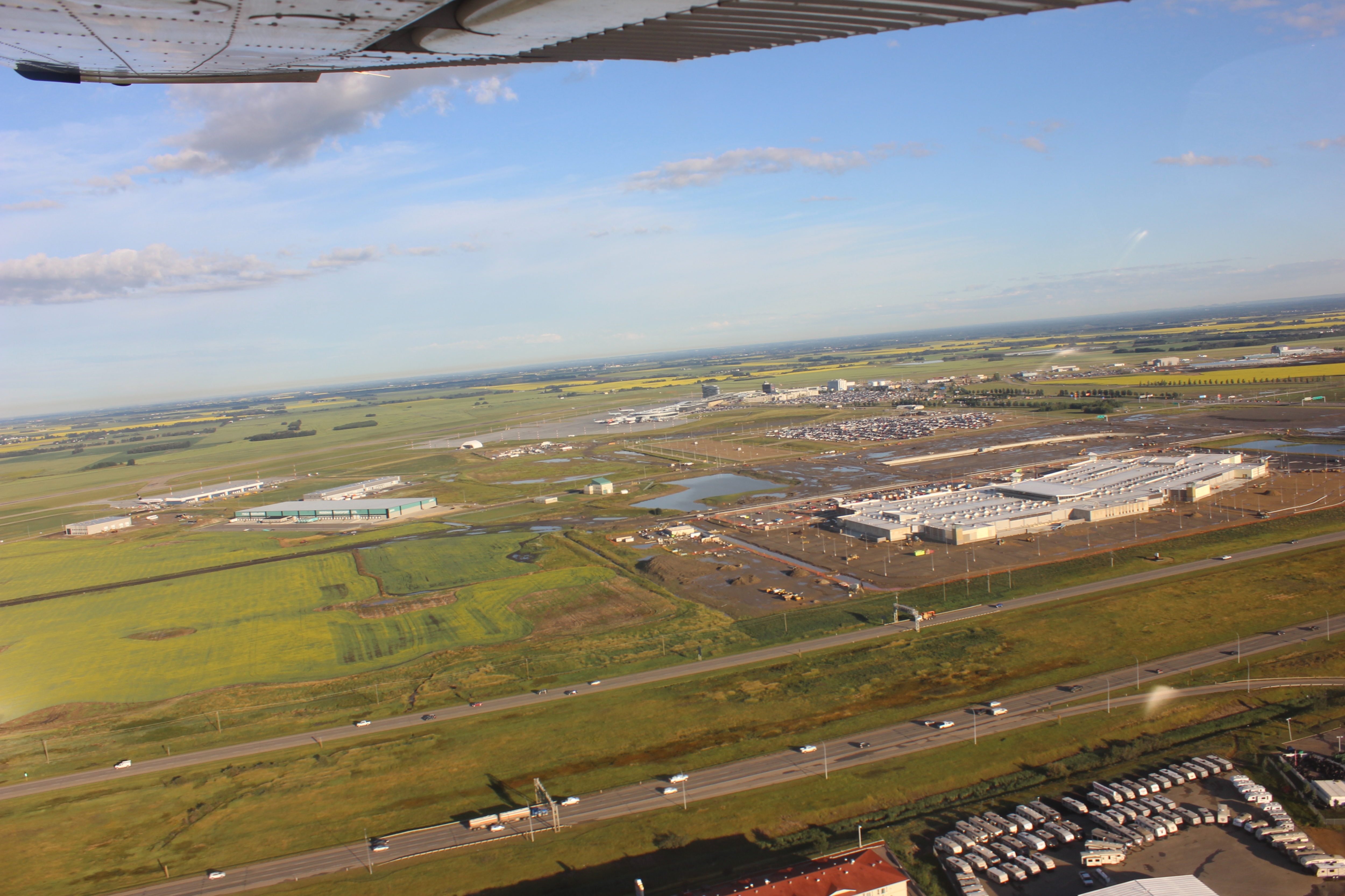 An aerial overview of Edmonton International Airport