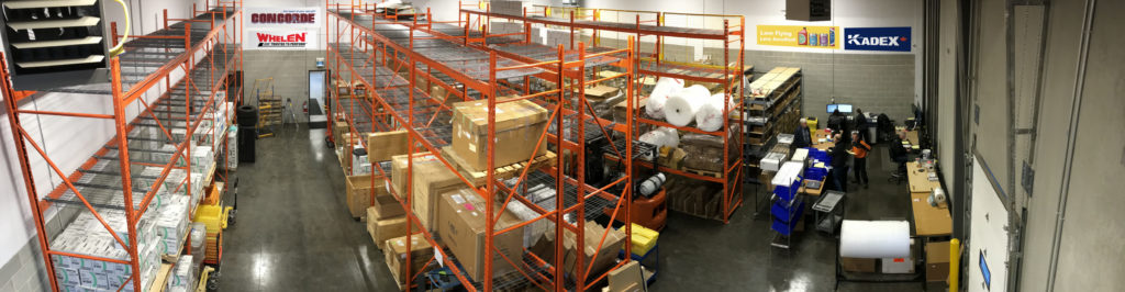 An interior view of Kadex's Calgary warehouse.