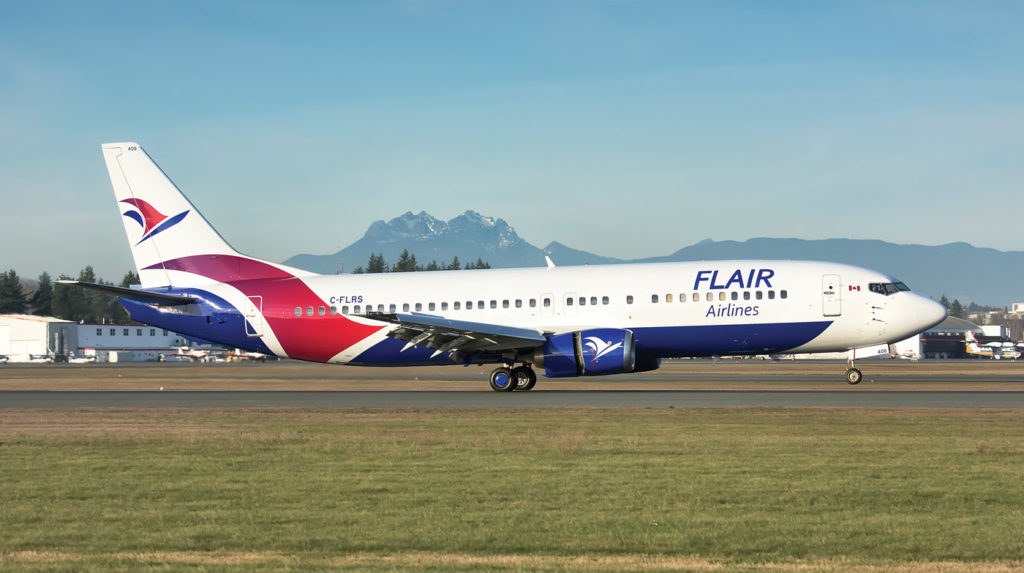 Flair airliner on runway