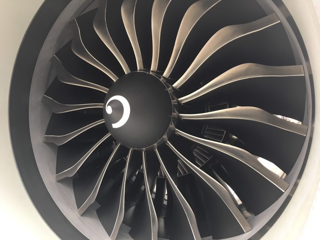Closeup of engine fan.