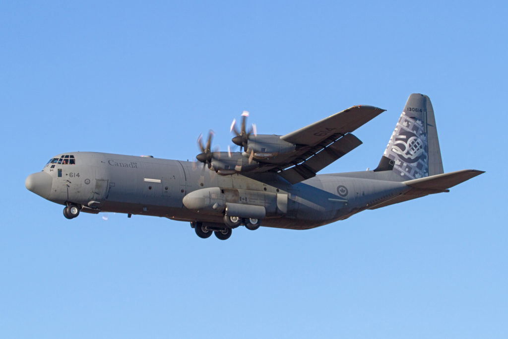 This is the first RCAF CC-130J to have special artwork adorning the entire tail. Andy Cline Photo