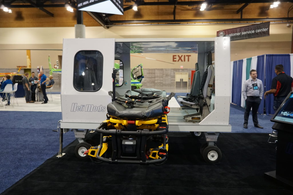 Ornge brought a mockup of an AW139 with Helimods' zero-lift Powered Aero Loader to this year's Air Medical Transport Conference in Phoenix, Arizona. Dayna Fedy Photo