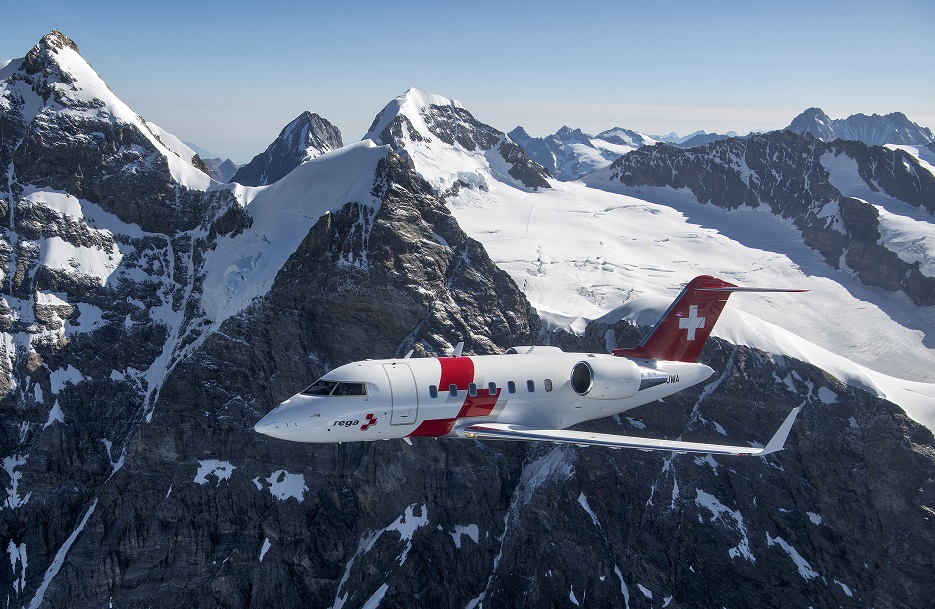 The trio of 650 aircraft replaces Rega's Challenger 604 fleet. Bombardier Photo
