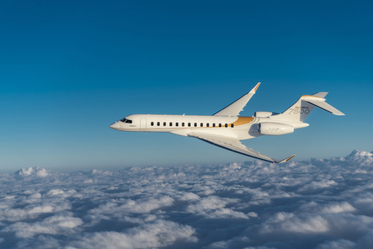 The Global 7500 completed the first ever non-stop flight from London City Airport to Los Angeles, Calif. Bombardier Photo