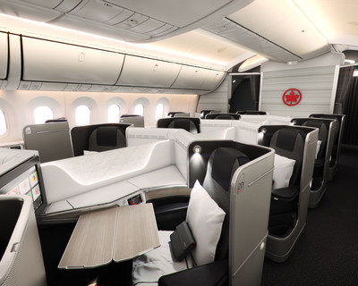 Air Canada's signature class on the airline's Boeing 787 Dreamliner, which features lie-flat seats. 