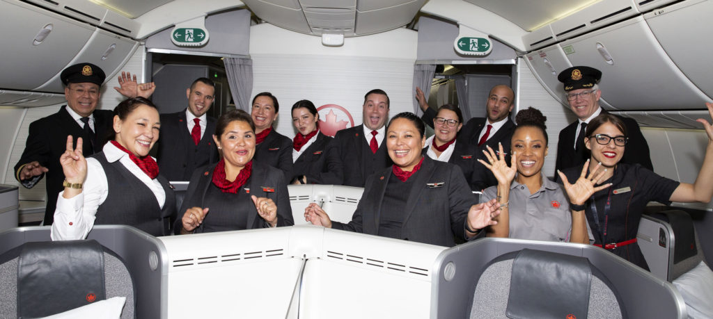 The crew of flight AC185 from Toronto to Vancouver was staffed entirely with Indigenous people, from pilots to cabin crew. Air Canada Photo