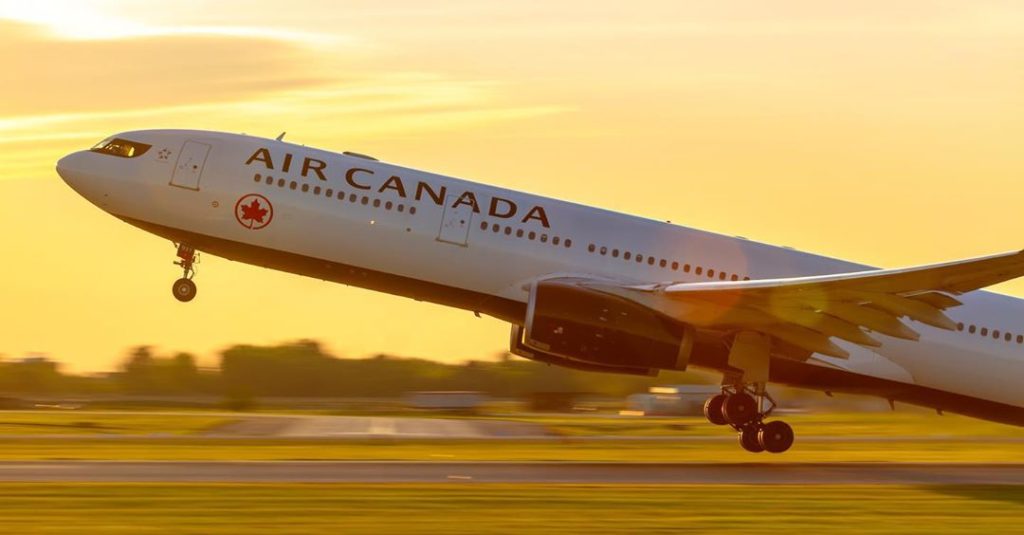 An Air Canada Airbus A330 taking off from 24L at YUL during a striking sunset. Photo submitted by Pat Lalande (Instagram user @yvrspotterxcaf) using #skiesmag.