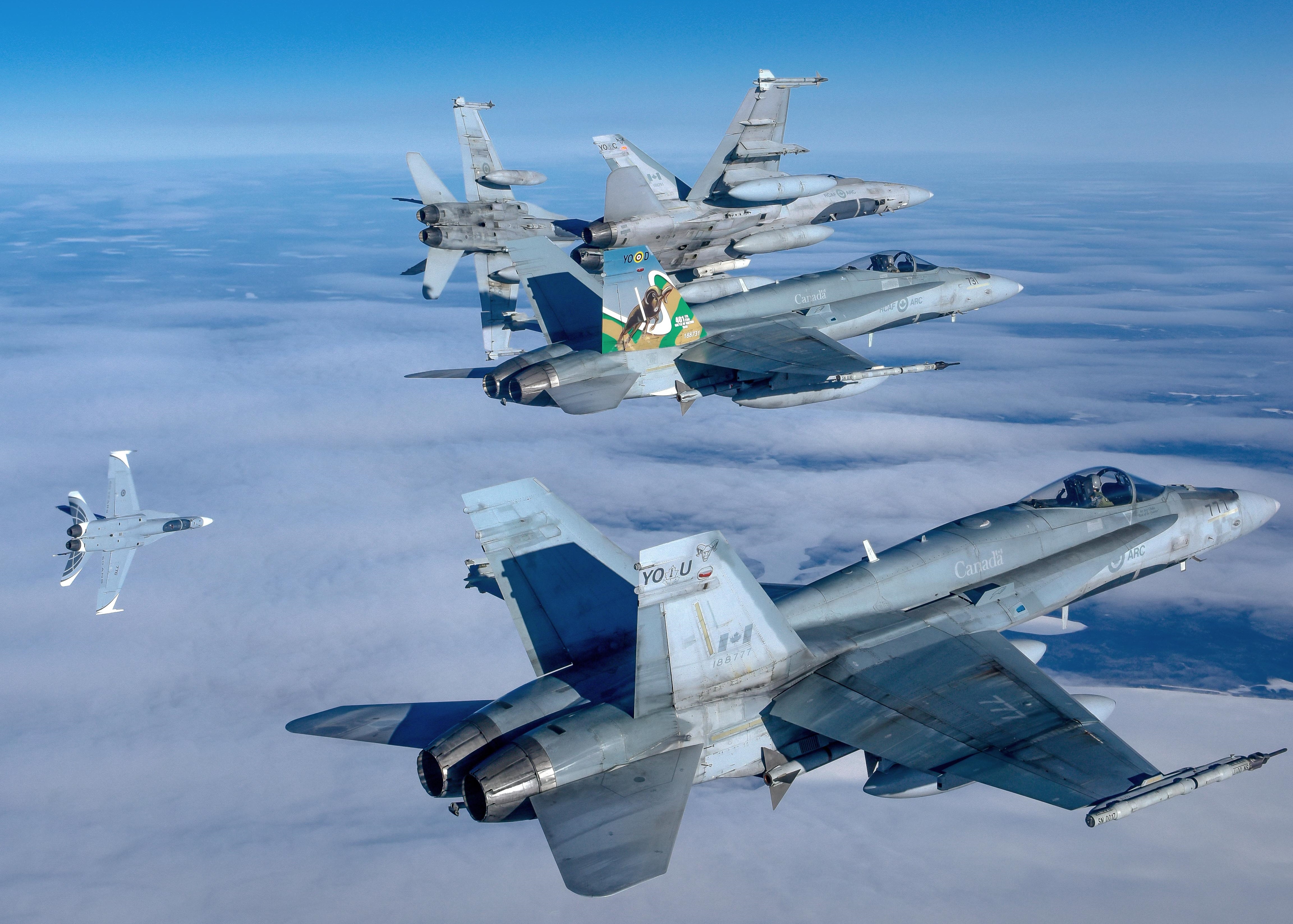 CF-188 Hornets from 401 Tactical Fighter Squadron at 4 Wing Cold Lake, Alta. Mike Reyno Photo
