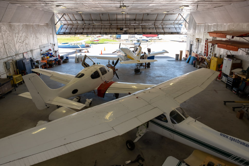 Burlington Airpark itself is home to 150 hangars that house a variety of private and commercial operators. Traffic at the airfield is steady and includes medevac flights, charters and flight school activity. Dawson Hagens Photo