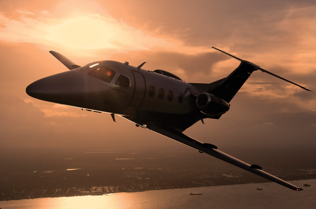 The Canadian corporate operators on our panel reported their aircraft each fly around 400 hours per year. Annual utilization is holding steady or even increasing, they say. Embraer Photo