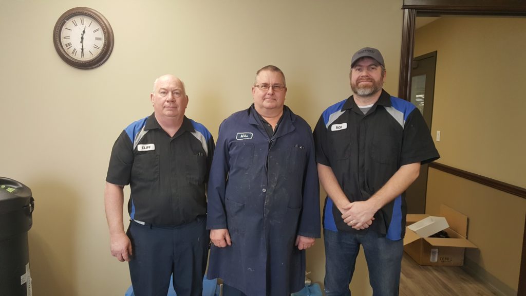 The PropWorks' management team in Edmonton include manager Cliff Arntson, left, assistant manager Mike Wagner, middle, and QA manager Bob Tegart, right. PropWorks Photo