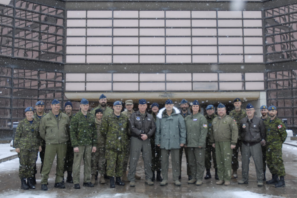 Personnel from the Royal Canadian Air Force and the United States Air Force's 109th Airlift Wing and 109th Operations Group gathered in Winnipeg in November 2019 to discuss training and operational opportunities to enhance operations in the Arctic. RCAF Photo